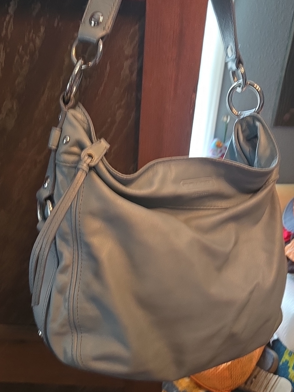 Coach sky blue Leather, Zoe, hobo style Shoulder Bag  + crossbody strap